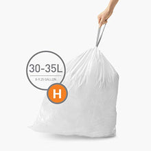 Load image into Gallery viewer, simplehuman Code H Custom Fit Drawstring Trash Bags, 60 Pack, White, 60 Count
