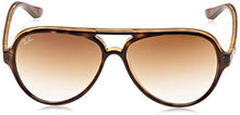 Load image into Gallery viewer, Ray-Ban RB4125 Cats 5000 Aviator Sunglasses, Light Havana/Brown Gradient, 59 mm
