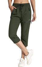 Load image into Gallery viewer, MOCOLY Women's Hiking Capris Pants Outdoor Lightweight Quick Dry Water Resistant UPF 50 Cargo Pants with Zipper Pockets Army Green XXL
