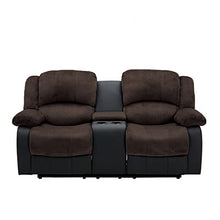 Load image into Gallery viewer, Nathaniel Home PU Leather Loveseat Recliner with Cup Holder Storage Comfortable Sofa Chair for Living Room Bedroom Home, Brown
