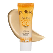 Load image into Gallery viewer, purlisse Youth Glow Vitamin C CC Cream SPF 50: Cruelty-Free &amp; Clean, Paraben &amp; Sulfate-Free, Full Coverage, Hydrates with Hyaluronic Acid | Light Medium 1.4oz
