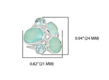 Load image into Gallery viewer, YoTreasure Aqua Chalcedony &amp; Blue Topaz 925 Sterling Silver Chunky Ring
