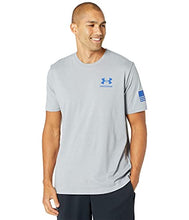 Load image into Gallery viewer, Under Armour Men's New Freedom Flag T-Shirt , Steel Medium Heather (036)/Royal , Small
