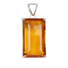 Load image into Gallery viewer, GEMHUB 25.50 Gram Yellow Citrine Pendant Without Chain, Emerald Cut Sterling Silver Pendant Without Chain Jewelry Fashion Idea
