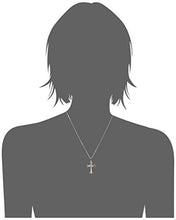 Load image into Gallery viewer, 14k Rose Gold Plated Sterling Silver Two Tone Celtic Cross Pendant Necklace, 18"
