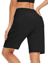 Load image into Gallery viewer, DIBAOLONG Womens Yoga Shorts Loose Comfy Drawstring Lounge Bermuda Shorts with 3 Pockets Purple S
