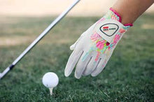 Load image into Gallery viewer, BIRDIE TOWN JUPITER Women’s Golf Glove - Breathable Synthetic Leather - One Size Fits Most (Tropical, Worn on Left Hand (Right Handed Golfer))
