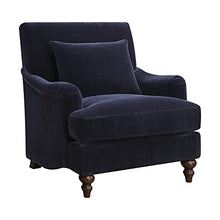 Load image into Gallery viewer, Coaster Home Furnishings Upholstered Accent Chair with Exposed Turned Legs and Attached Back Midnight Blue
