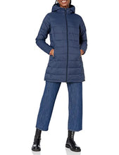 Load image into Gallery viewer, Amazon Essentials Women's Lightweight Long-Sleeve Full-Zip Water-Resistant Packable Hooded Puffer Coat, Navy, Medium
