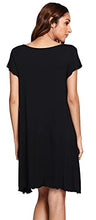 Load image into Gallery viewer, WiWi Women's Night Shirt Soft Sleep Shirts Short Sleeves Nightgowns Plus Size Nightshirts Lightweight Nightwear S-4X, Black, 4X
