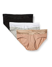 Load image into Gallery viewer, Warner's Women's Blissful Benefits No Muffin Top 3 Pack Hipster Panties, Toasted Almond/Black/Light Gray Heather, L
