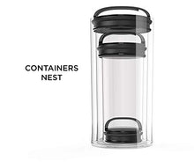 Load image into Gallery viewer, Prepara, Black Gloss handle, Evak Fresh Saver Airless Canister, Glass &amp; Stainless, Small, Medium

