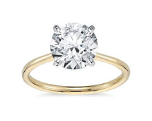 Load image into Gallery viewer, 14K Solid Yellow Gold 2.0 Carat Solitaire CZ Engagement Ring, Size 9
