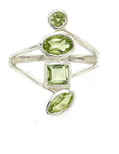 Load image into Gallery viewer, Genuine 2ct Green Peridot 925 Solid Sterling Silver Stackable Ring Size 6, 7
