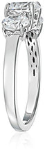 Load image into Gallery viewer, Platinum-Plated Sterling Silver Round 3-Stone Ring made with Swarovski Zirconia (3 cttw), Size 5
