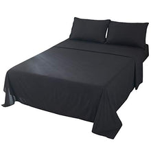 Load image into Gallery viewer, AKK Ultra Soft Brushed Microfiber Sheet Set 14" Deep Pocket, Queen 4 Piece Hypoallergenic Sheets Black, Wrinkle Free Durable
