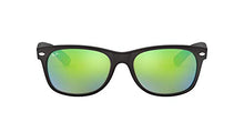 Load image into Gallery viewer, Ray-Ban unisex adult Rb2132 New Wayfarer Mirrored Sunglasses, Black Rubber/Green Flash, 55 mm US
