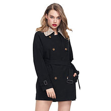 Load image into Gallery viewer, MIEGOFCE Women's Spring Trench Coat, Windproof Knee Length Coats Spring Trench, Casual with Belt Button 2022 New Spring (M, Black)
