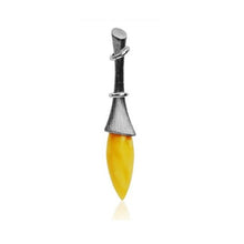 Load image into Gallery viewer, Butterscotch Amber Sterling Silver French Collection Pendant
