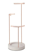Load image into Gallery viewer, Umbra Tesora 3-Tier Jewelry Stand, Earring Holder, Accessory Organizer and Display, Concrete/Copper
