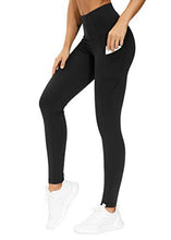 Load image into Gallery viewer, THE GYM PEOPLE Thick High Waist Yoga Pants with Pockets, Tummy Control Workout Running Yoga Leggings for Women (Large, Charcoal Grey)
