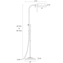 Load image into Gallery viewer, Kira Home Prescott 58" Modern Adjustable Standing Pharmacy Floor Lamp | Brushed Nickel Finish, Includes 6W LED Bulb (60W eq.) Energy Efficient, Eco-Friendly, for Living Room Reading Bedroom Office
