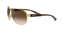 Load image into Gallery viewer, Ray-Ban Men's RB3386 Aviator Sunglasses, Gold/Brown Gradient Dark Brown, 63 mm
