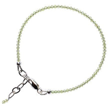 Load image into Gallery viewer, Adjustable 6.5" to 7.5" Micro-Faceted 2mm Peridot Bracelet Sterling Silver (Selenite Charged) Reiki by Zenergy Gems
