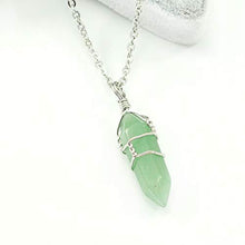 Load image into Gallery viewer, Hand Wired Natural Aventurine Crystal Healing Point Chakra Pendant Necklace
