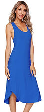 Load image into Gallery viewer, WiWi Soft Bamboo Nightgowns for Women Sleeveless Racerback Pajamas Chemise Nightgown Plus Size Sleepshirts S-4X, Bright Blue, Large
