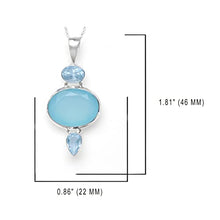 Load image into Gallery viewer, YoTreasure Blue Topaz &amp; Chalcedony Crystal Necklace .925 Sterling Silver Chain Pendant
