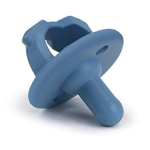 Load image into Gallery viewer, Itzy Ritzy Sweetie Soother Pacifier Set of 2- Silicone Newborn Pacifiers with Collapsible Handle &amp; Two Air Holes for Added Safety; Set of 2 in Light Blue &amp; Dark Blue, Ages Newborn &amp; Up
