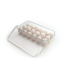 Load image into Gallery viewer, Totally Kitchen Plastic Egg Holder, BPA Free Fridge Organizer with Lid &amp; Handles, Refrigerator Storage Container, 18 Egg Tray, Clear
