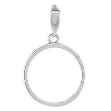 Load image into Gallery viewer, Sterling Silver Penny Bezel 19 mm Coins Prong Back Square Edge 1 Cent Coin NOT Included
