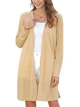 Load image into Gallery viewer, Women's Lightweight Summer Long Cardigans Open Front Long Sleeve Sweater Duster Camel
