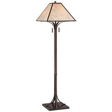 Load image into Gallery viewer, Duarte Mission Rustic Floor Lamp Oil Rubbed Bronze Tapering Square Light Mica Shade for Living Room Reading Bedroom Office - Franklin Iron Works
