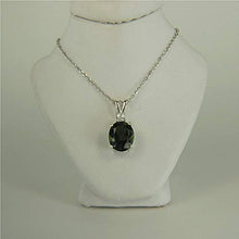 Load image into Gallery viewer, Moldavite Faceted 10x8mm Sterling Silver Necklace Pendant Natural Untreated
