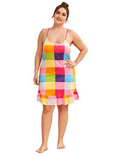 Load image into Gallery viewer, Floerns Women's Cute Printed Plus Size Nightgown Ruffle Hem Cami Sleepwear Loungewear Multi 2XL
