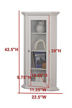 Load image into Gallery viewer, Kings Brand Furniture - Corner Curio Storage Cabinet with Glass Door, White Finish
