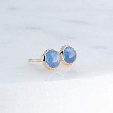 Load image into Gallery viewer, Blue Kyanite Stone 4mm with 14K Gold Filled Stud Earrings
