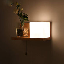 Load image into Gallery viewer, Wen long shop Solid Wood Wall Lamp Wall Light Bedside Wall Light Aisle Corridor Balcony Light with Pull Switch, Sconces Lamps for The Living Room Bedroom

