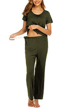 Load image into Gallery viewer, Ekouaer Women's Maternity Sleepwear Nursing Pajamas for Breast Feeding Nursing Pjs Army Green XXL
