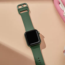 Load image into Gallery viewer, Adepoy Compatible with Apple Watch Bands 41mm 40mm 38mm, Soft Silicone Sport Wristbands Replacement Strap with Classic Clasp for iWatch Series SE 7 6 5 4 3 2 1 for Women Men, Clover 38/40/41mm

