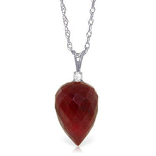 Load image into Gallery viewer, Galaxy Gold 14k 24" White Gold Diamond &amp; Pointy Briolette Ruby Pendant Necklace

