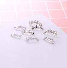 Load image into Gallery viewer, HANPABUM 4 Pairs Ear Cuffs Hoop Climber Earrings Cubic Zirconia Crawler Earrings Stud Ear Climber Jackets
