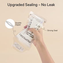 Load image into Gallery viewer, Momcozy Breastmilk Storing Bags with Temp-Sensing 120pcs &amp; Double Wearable Breast Pump, 24mm Grey
