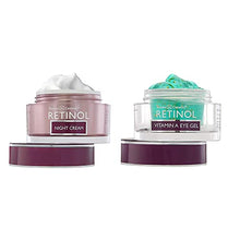 Load image into Gallery viewer, Retinol Night Cream – The Original Anti-Aging Retinol Moisturizer For Younger Looking Skin + Retinol Vitamin A Eye Gel – Anti-Wrinkle Treatment Minimizes Signs of Aging, Puffiness &amp; Dark Circles Arou
