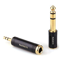 Load image into Gallery viewer, NANYI 1/4 Inch - 1/8 Inch Stereo Headphone Adapter Cables Connector, Upgrade 3.5mm - 6.35mm Jack Stereo Socket Female to Jack Stereo Plug Male for Headphone, Amp Adapte, Black 1-1 Pack
