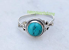 Load image into Gallery viewer, Turquoise Ring For Women Sterling Silver 925 Size US 7 Christmas gifts Stone Gemstone Jewelry
