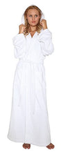 Load image into Gallery viewer, Arus Women's Pacific Style Full Length Hooded Turkish Cotton Bathrobe S/M White
